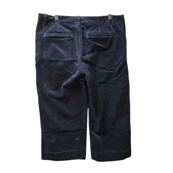 Lands' End Corduroy Cropped Wide‎ Leg Stretch Capri Pants-Dark Navy Blue-Size 12 - Picture 4 of 10